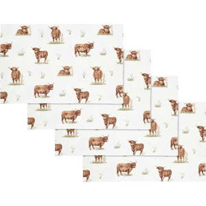 Bavlněná prostírání v sadě 4 ks 30x46 cm Angus Highland Cow – Catherine Lansfield obraz