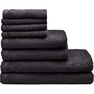 Černé rychleschnoucí/froté bavlněné ručníky a osušky v sadě 8 ks Quick Dry – Catherine Lansfield obraz