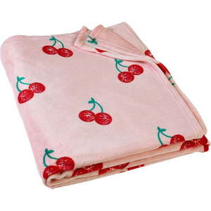 Růžová deka z mikroplyše 200x240 cm Disco Cherries – Catherine Lansfield obraz
