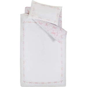 Bílé povlečení na jednolůžko 135x200 cm Bow Embroidery – Catherine Lansfield obraz