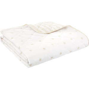 Bílý/béžový bavlněný prošívaný dětský přehoz 135x190 cm Mini Star & Stripes – Bianca obraz