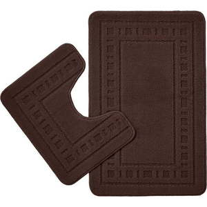 Tmavě hnědé WC koupelnové předložky v sadě 2 ks 50x80 cm Armoni – Catherine Lansfield obraz