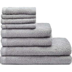 Šedé rychleschnoucí/froté bavlněné ručníky a osušky v sadě 8 ks Quick Dry – Catherine Lansfield obraz