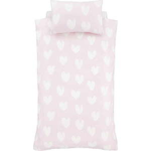 Růžové flanelové dětské povlečení na dvoulůžko 200x200 cm Hearts – Catherine Lansfield obraz