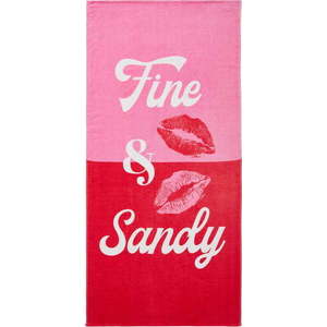 Červená/růžová froté bavlněná plážová osuška 76x160 cm Fine and Sandy – Sassy B obraz