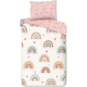 Růžové/béžové bavlněné dětské povlečení na jednolůžko 140x200 cm Louie – Good Morning obraz