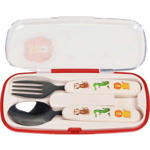 Krémový nerezový dětský příbor 2 ks Colourful Creatures – Rex London obraz