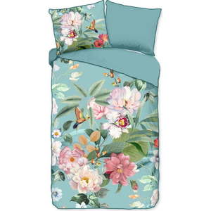 Modré povlečení na jednolůžko/prodloužené z bavlněného saténu 140x220 cm Fungi – Descanso obraz