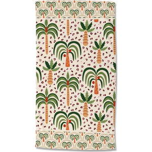 Zelená/béžová sametová plážová osuška 100x180 cm Cezan – Good Morning obraz