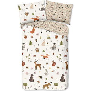 Hnědé/béžové bavlněné dětské povlečení na jednolůžko 140x200 cm United – Good Morning obraz