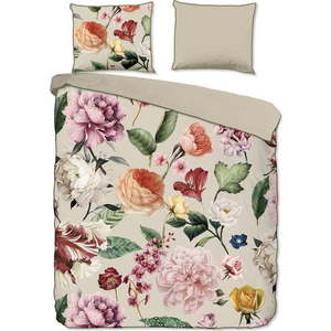 Béžové povlečení na dvoulůžko/prodloužené z bavlněného saténu 200x220 cm Fiori – Descanso obraz