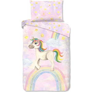 Růžové bavlněné dětské povlečení na jednolůžko 140x200 cm Unisweet – Good Morning obraz