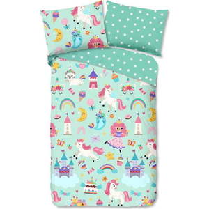 Bavlněné dětské povlečení na jednolůžko v mentolové barvě 140x200 cm Fantastic – Good Morning obraz