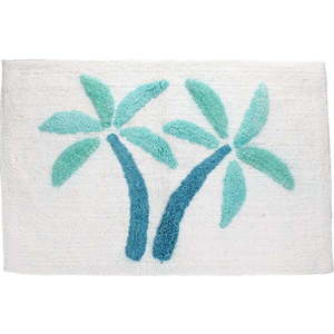 Bílá/modrá koupelnová předložka 50x80 cm Palm Trees – Rex London obraz
