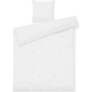 Bílé povlečení na jednolůžko z bavlněného perkálu 140x200 cm Daisy – JUNA obraz