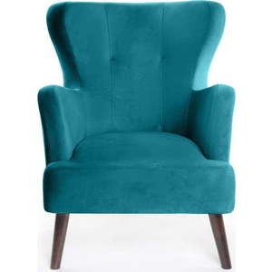 Tyrkysové sametové křeslo ušák Noemye – Bonami Selection obraz
