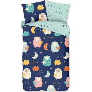 Modré bavlněné dětské povlečení na jednolůžko/prodloužené 140x220 cm Sheep – Good Morning obraz