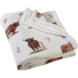 Hnědá/béžová deka z mikroplyše 130x170 cm Angus Highland Cow – Catherine Lansfield obraz