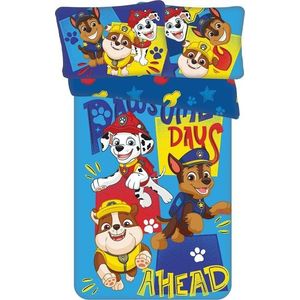 Modré bavlněné dětské povlečení do postýlky 100x135 cm Paw Patrol "Pawsome days ahead" – Jerry Fabrics obraz