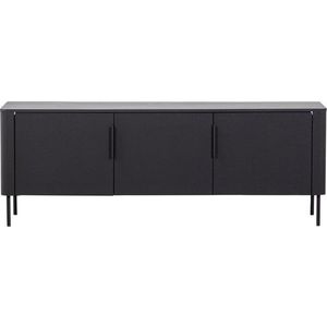 Matně černý TV stolek z borovicového dřeva 154x56x44 cm Gunnar – WOOOD obraz