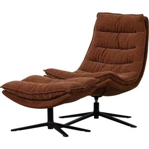 Hnědé otočné žinylkové křeslo s podnožkou Kube – WOOOD obraz