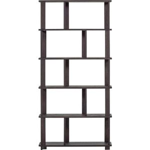 Tmavě hnědá knihovna z dubového dřeva 90x186x30 cm Riss – WOOOD obraz