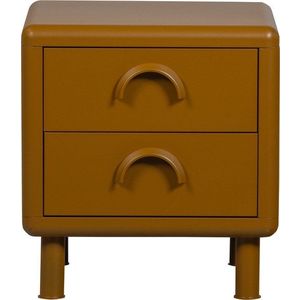 Okrově žlutý kovový noční stolek Rune – WOOOD obraz