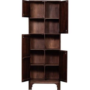 Tmavě hnědá skříňka z mangového dřeva 75x210x45 cm Staes – WOOOD obraz