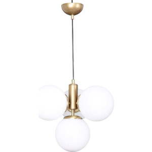 Závěsné svítidlo se skleněným stínidlem ve zlato-bílé barvě ø 15 cm Hector – Squid Lighting obraz