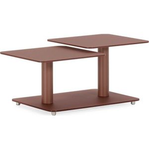 Skleněný konferenční stolek v terakotové barvě 54x115 cm Elvi – Marckeric obraz