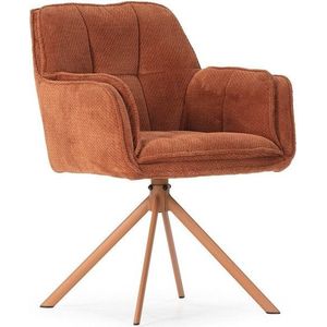 Čalouněná jídelní křesla v sadě 2 ks v terakotové barvě Keiko – Marckeric obraz