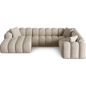 Světle hnědá žinylková rohová pohovka (pravý roh/do "U") Treno – Cosmopolitan Design obraz