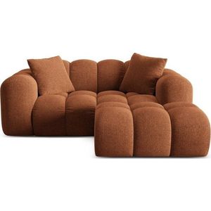 Žinylková rohová pohovka v terakotové barvě (pravý roh/s lenoškou) Treno – Cosmopolitan Design obraz