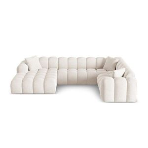 Krémová žinylková rohová pohovka (pravý roh/do "U") Treno – Cosmopolitan Design obraz