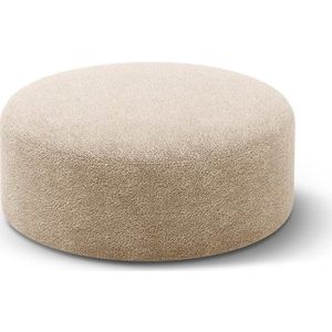 Světle hnědý taburet z textilie bouclé Dia – Micadoni obraz