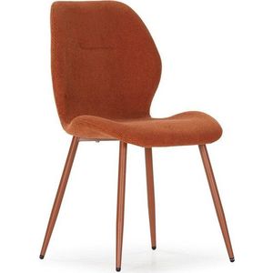 Čalouněné jídelní židle v sadě 4 ks v terakotové barvě Ansu – Marckeric obraz