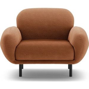 Křeslo z textilie bouclé v terakotové barvě Poppy – Micadoni obraz