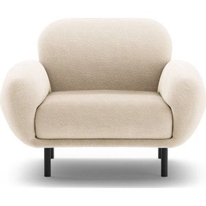 Béžové křeslo z textilie bouclé Poppy – Micadoni obraz