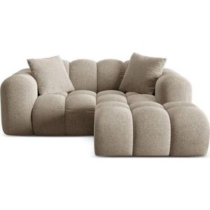 Světle hnědá žinylková rohová pohovka (pravý roh/s lenoškou) Treno – Cosmopolitan Design obraz