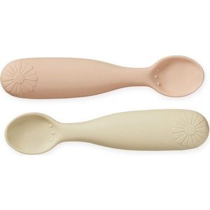 Dětské lžičky v sadě 2 ks ze silikonu v lososové barvě/světle žlutá Coral Mix – Cam Cam Copenhagen obraz