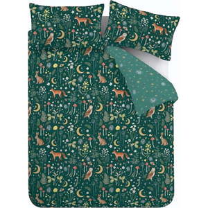 Prodloužené tmavě zelené povlečení na dvoulůžko 230x220 cm Enchanted Twilight – Catherine Lansfield obraz