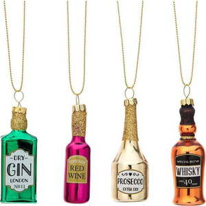 Skleněné ručně vyrobené vánoční ozdoby v sadě 4 ks 10 cm Christmas Cheer – Sass & Belle obraz