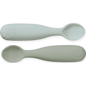 Khaki/ světle modré dětské lžičky v sadě 2 ks ze silikonu Olive Mix – Cam Cam Copenhagen obraz