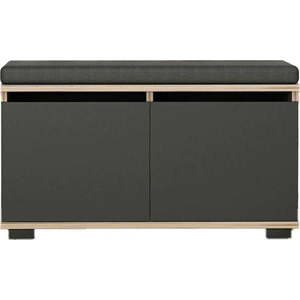 Botník v dekoru ořechu s lavicí v černo-přírodní barvě Drago – Kalune Design obraz