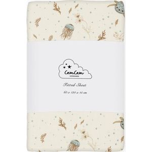 Světle žluté napínací dětské prostěradlo do postýlky z Bio bavlny 60x120 cm Sea Garden – Cam Cam Copenhagen obraz