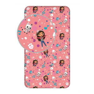 Napínací bavlněné dětské prostěradlo na jednolůžko 90x200 cm Gabby's Dollhouse – Jerry Fabrics obraz