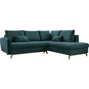 Tyrkysová rozkládací rohová pohovka Miuform Scandic Lagom L, pravý roh obraz