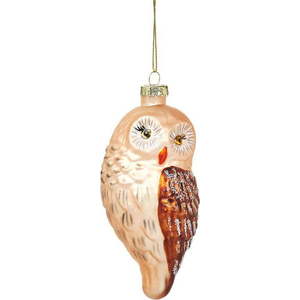 Skleněná ručně vyrobená vánoční ozdoba 13 cm Owl – Sass & Belle obraz