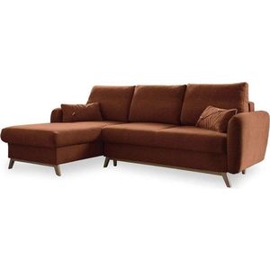 Cihlově oranžová rozkládací rohová pohovka Miuform Scandic Lagom, levý roh obraz