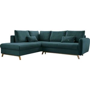 Tyrkysová rozkládací rohová pohovka Miuform Scandic Lagom L, levý roh obraz